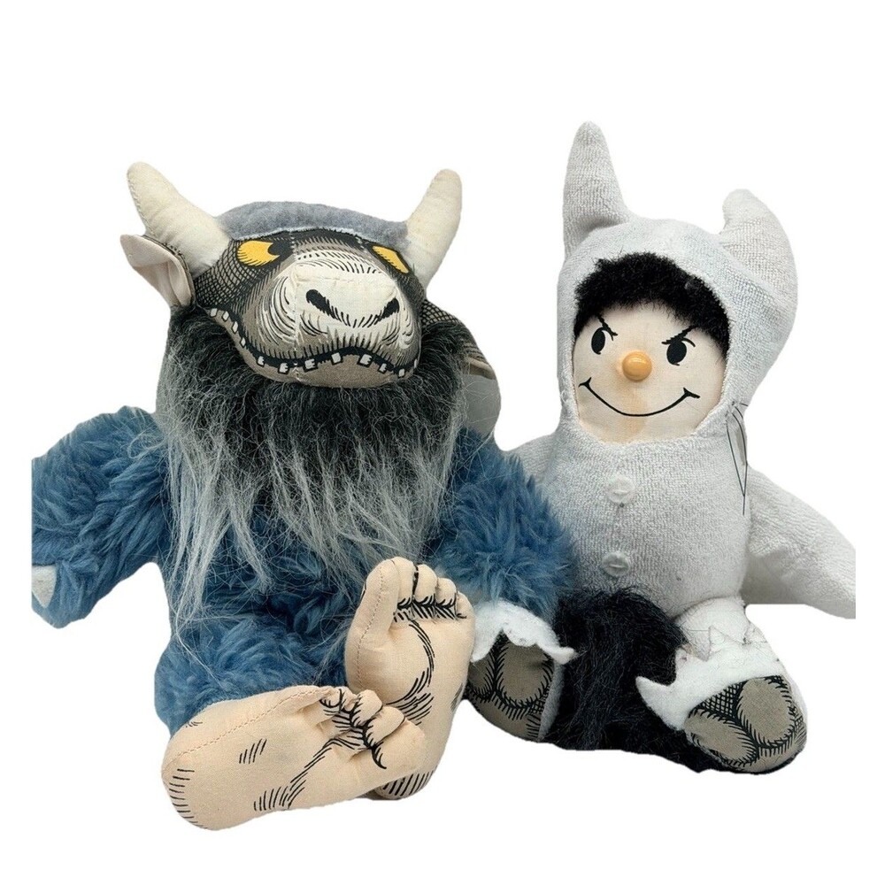 Vintage Maurice Sendak Where the Wild Things Are Plush Bernard & Max 9” Toys